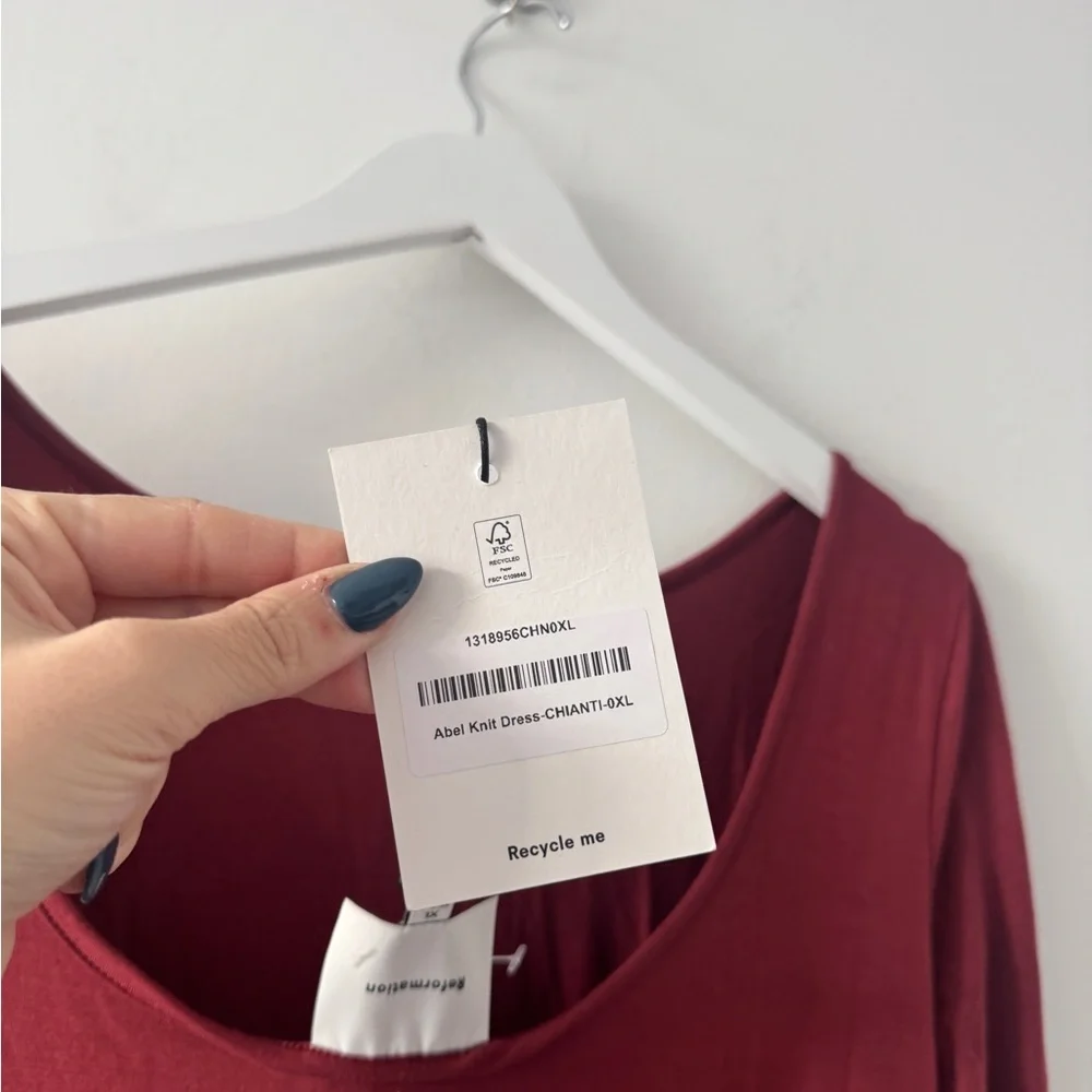 REFORMATION NWT Abel Knit Dress in Chianti XL - Picture 7 of 7